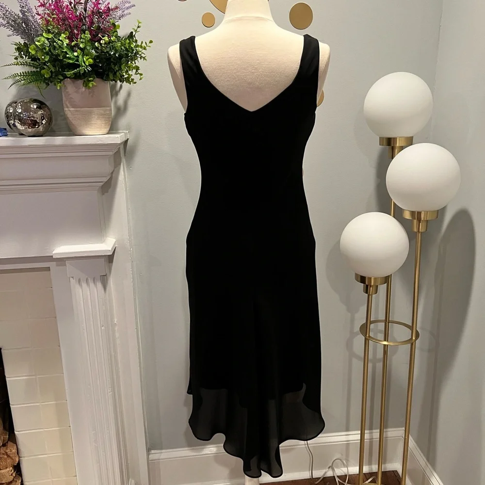 Onyx Nite Draped Neck Cocktail Dress - Picture 4 of 6